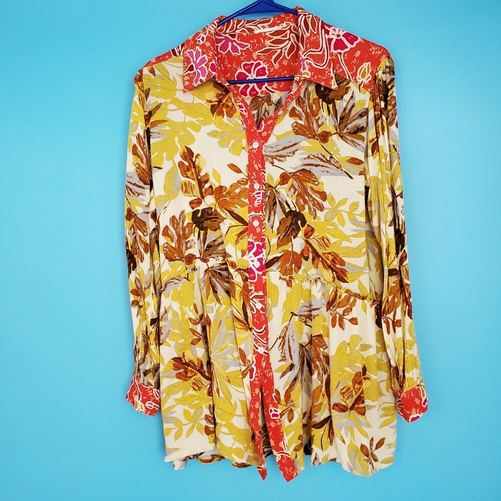Timing Blouse Size Small Button Up Long Sleeve